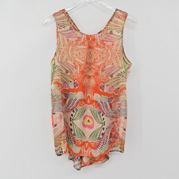 LA FEE MARABOUTEE‎ Top Womens Size 40 Multicolor Printed Sleeveless Tank Blouse - Picture 4 of 11